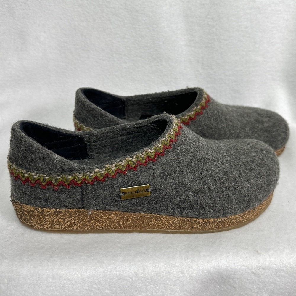 Haflinger Gray Wool Slip-On Shoes